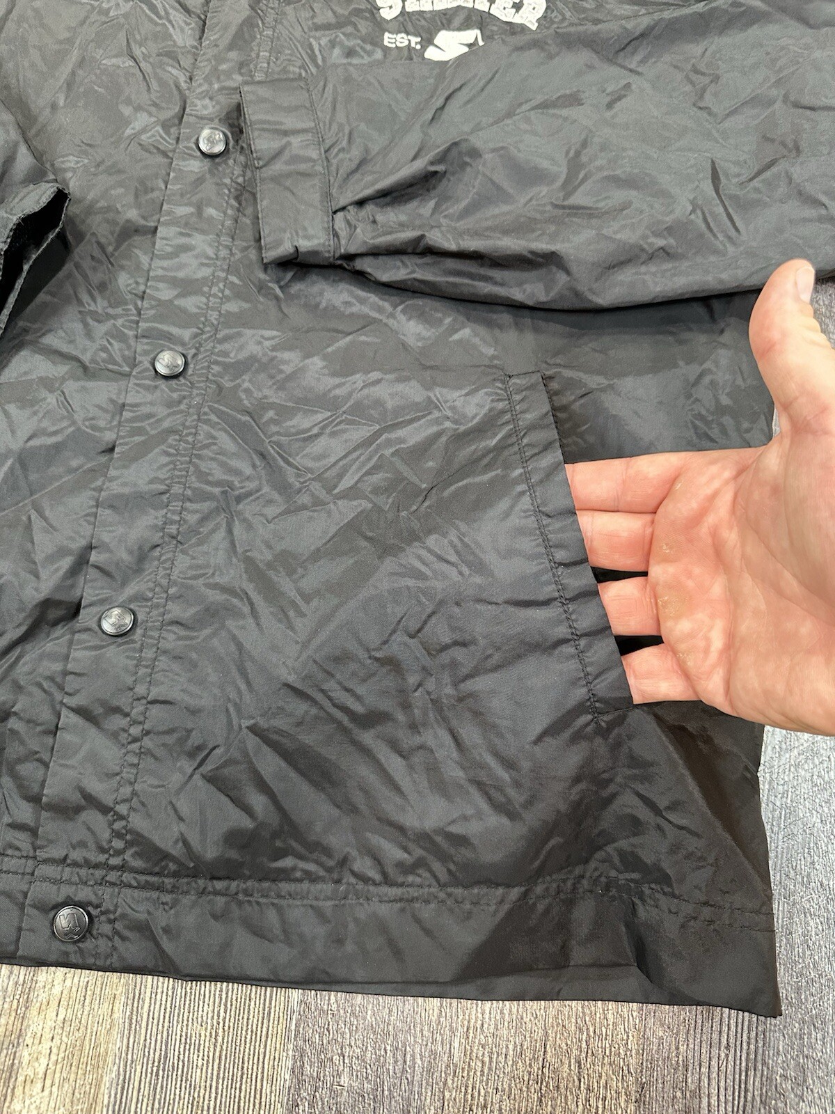 Vintage Starter Collared Snap Button Windbreaker … - image 5