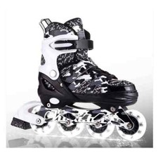 Kuxuan Boys Camo Black  Silver Adjustable Inline Skates With Light Up Wheels