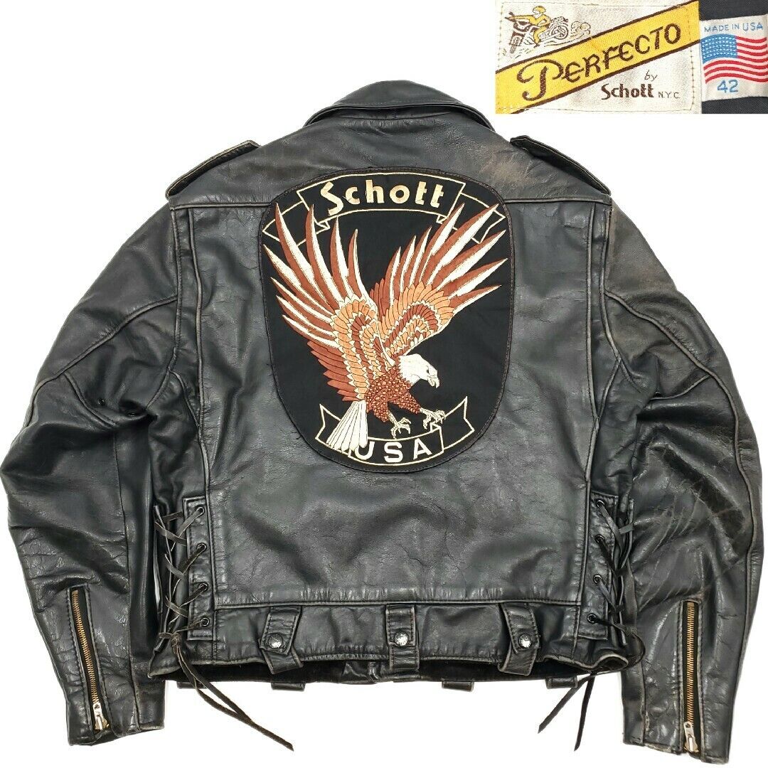 Discontinued 119 Schott 42 Leather Rider Jacket Black Men'S Discontinued 119 Schott 42 Leather Rider Jacket Black Men'S