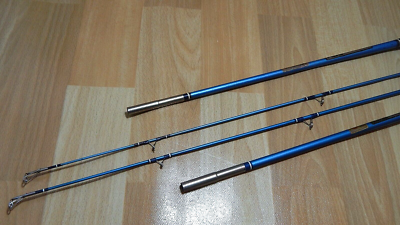 Paired 60s vintage ABU Caster 121/122 Zoom 1 &2 glass casting rods