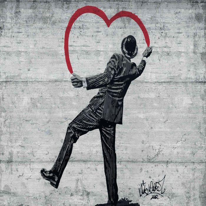 Banksy Graffiti Wall Art Printed Canvas Stretched Over A