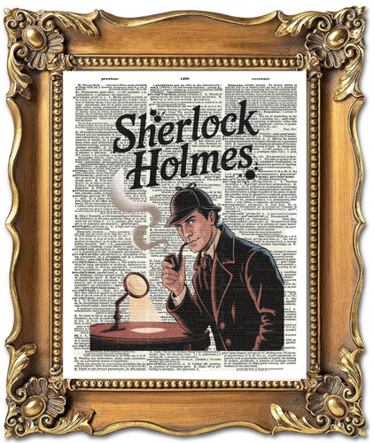 SIGNED Sherlock Holmes Dictionary Page Art Print Book Picture Poster Wall Decor - Picture 2 of 4