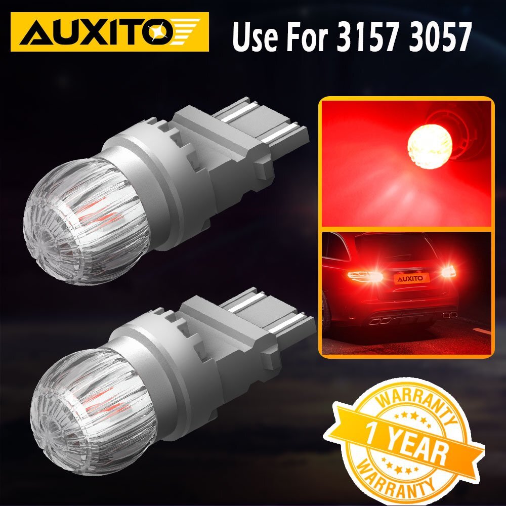 AUXITO Super Red 3157 3057 3357 4057 4157 LED Brake Stop Tail Light Bulbs Lamp 2