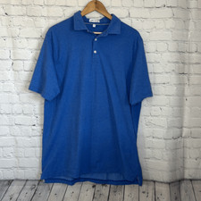 Peter Millar Mens Blue Short Sleeve Polo Golf Shirt size XL