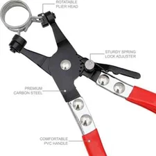 Hose Clamp Pliers Auto Repair Tool Swivel Flat Band for Removal and Installation