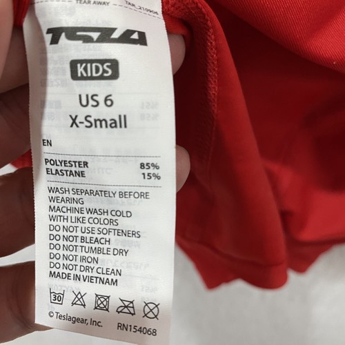 TSLA Youth Rash Guard XS Red Long Sleeve Full Zip Top Water Swim Shirts - Picture 6 of 10