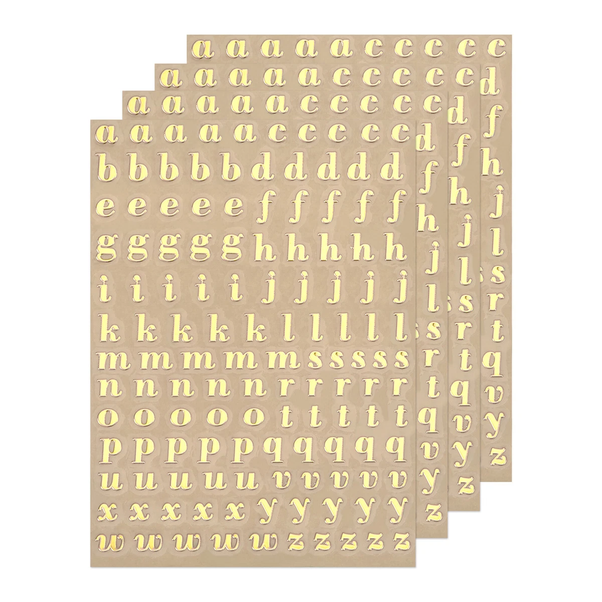 Letter Resin Stickers 4 Sheets Alphabet Sticker Glitter Lowercase Gold 3mm  | eBay
