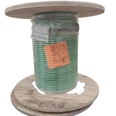 New Wooden Spool of 200 Feet Green 4/0 AWG Aluminum Stranded Electrical Wire