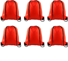 6 Pcs Drawstring Bags Bulk Red Drawstring Backpack String Backpack Cinch