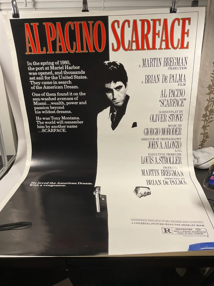 疤面煞星阿尔·帕西诺电影海报 70x243⁄4 – 复古大型戏剧翻印布莱恩 — 第 3/3 张图片