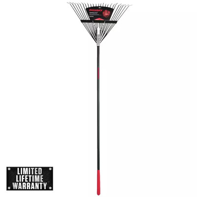 51 In. Fiberglass Handle 24-Tine Steel Rake