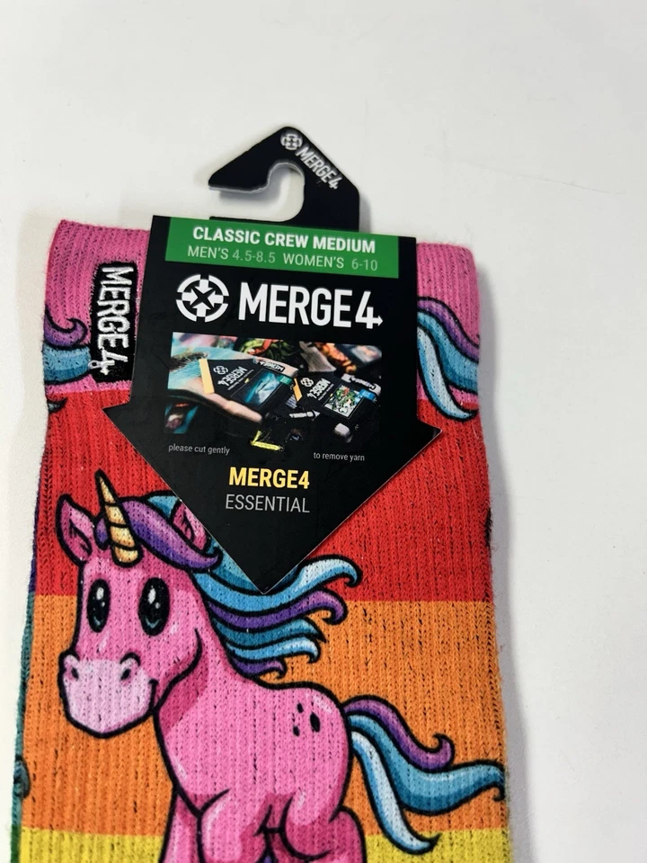 NWT Merge4 Pride Unicorn Classic Crew Long Socks Size Medium Mens Womens LGBTQ+ - Image 2 of 4