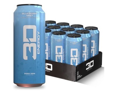 3D Energy Blueberry Mist Energy Drink Zero Sugar 200mg Caffeine 16oz  pack 12