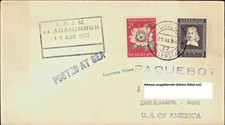 1952 NIEDERLANDE Schiffspost Schiff S.S. AGAMEMNON KNSM PAQUEBOT ab CURACAO gel.