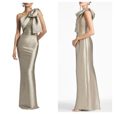 NWT Sachin Babi Bonnie Pewter Mikado Gown Size 4