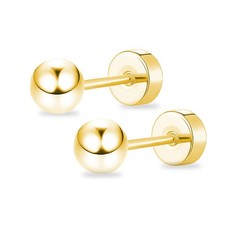 ZDE Women Flat Back Ball Stud Earrings Titanium Hypoallergenic Earrings Stud ...