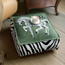 Pouf Ottoman Unstuffed Poufs Soft Touch Zebra Boho Footrest Floor Chair Storage