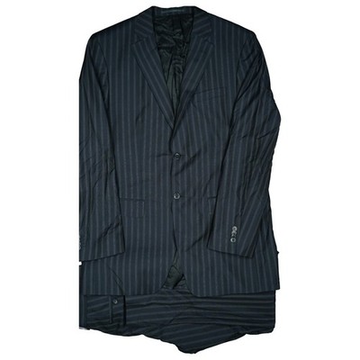 BENVENUTO 102 Anzug d. blau Gestreift Herren Jacke Sakko Business Hose W34 L36 L
