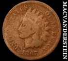 1867 Indian Head Cent- Semi Key Better Date- No Reserve #K2786
