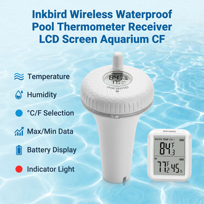 Inkbird Drahtloser Digital Poolthermometer IBS-P01R LCD Bildschirm Wasserdichter