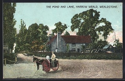 Harrow Weald /Wealdstone, The Pond and Lane, Ansichtskarte 