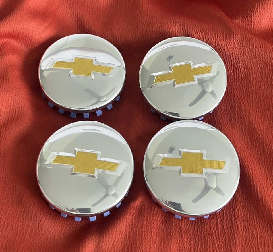 4 tapas centrales de rueda de oro plateado brillante 83 mm para Chevy Silverado Suburban Tahoe Foto 2 de 4