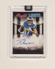 2025 Panini Honors Black Puka Nacua Night Lights Signatures Royal /25 AUTO Rams