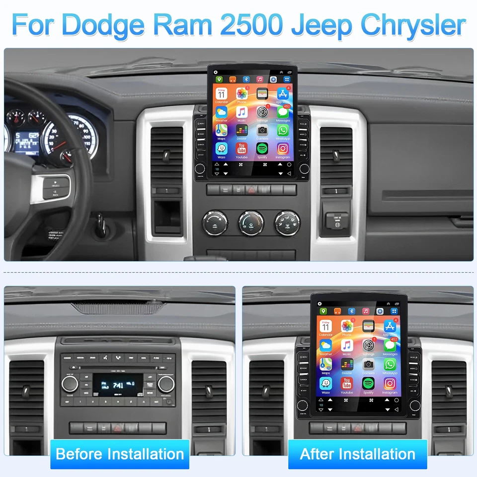 9.7'' Android Fit For Carplay Car Stereo Radio Player For Dodge Durango 2011-13 Foto 3 de 4