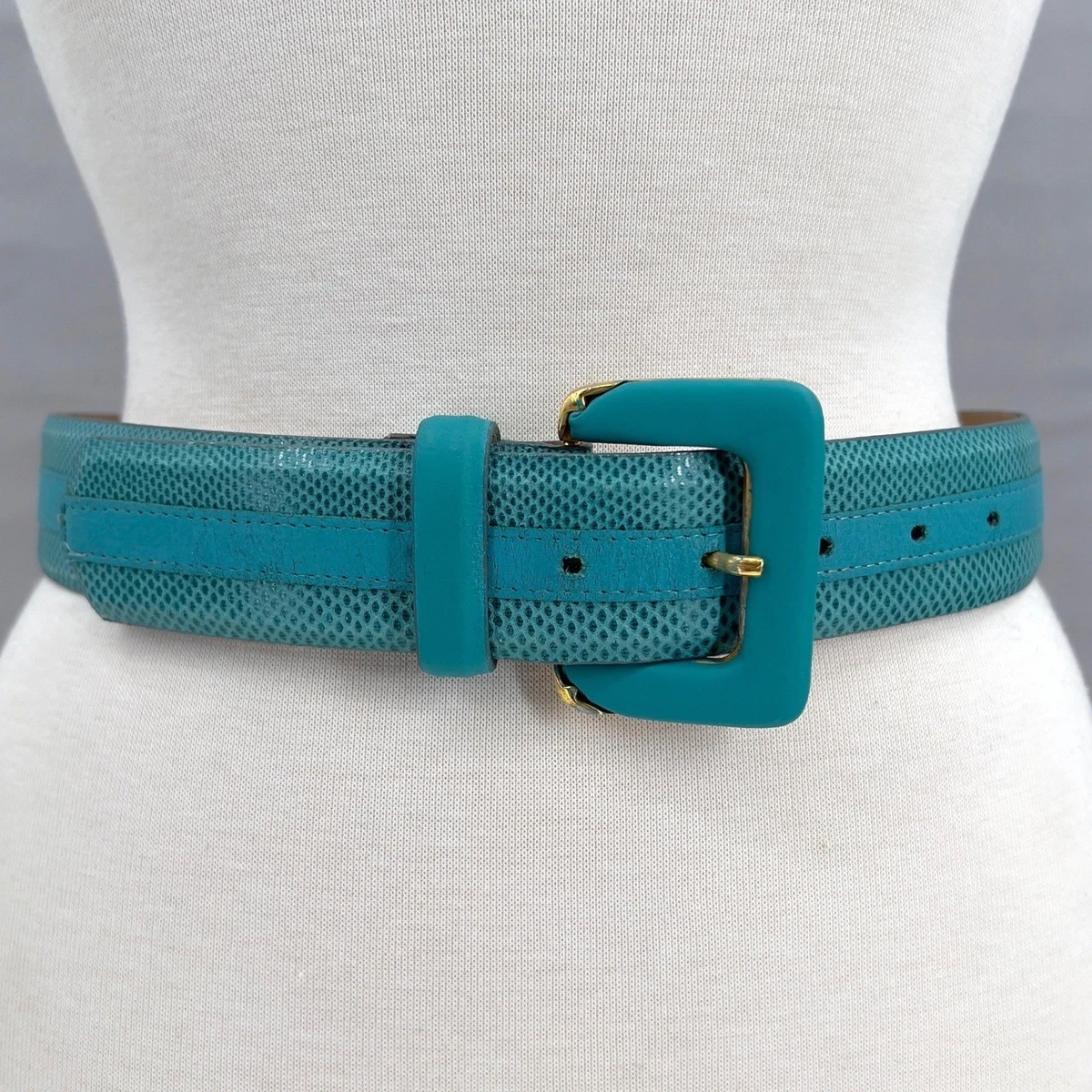 80s Vintage Stretch Waist Belt Women XS Blue Elastic Cinch Faux Suede PEARL 1989 il_fullxfull.6526334766_5nwi.jpg main image 4