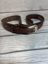 Nocona Brown Leather Western Laced Belt Gold Buckle Sz 40 N2420254 Double Close