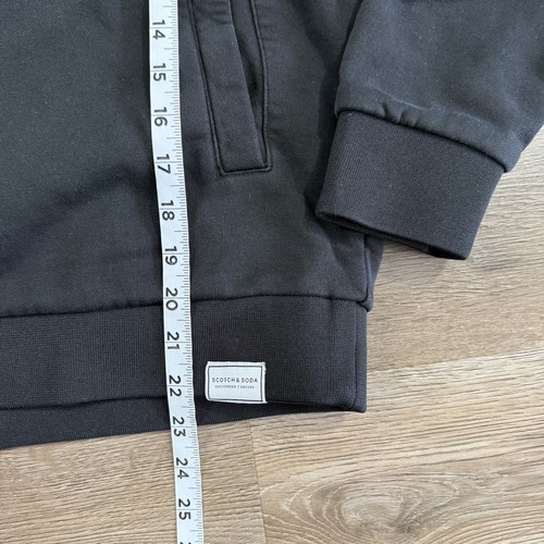 Scotch And Soda Relaxed Fit Embroidered Hoodie Black Size Medium - Picture 4 of 8