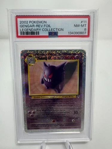 2002 POKEMON LEGENDARY COLLECTION #11 GENGAR-REVERSE FOIL PSA 8