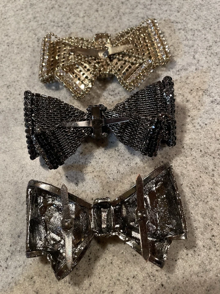 Лот из 3 1950-х винтажные стразы бант шить на аппликации  - Изображение 2 из 4