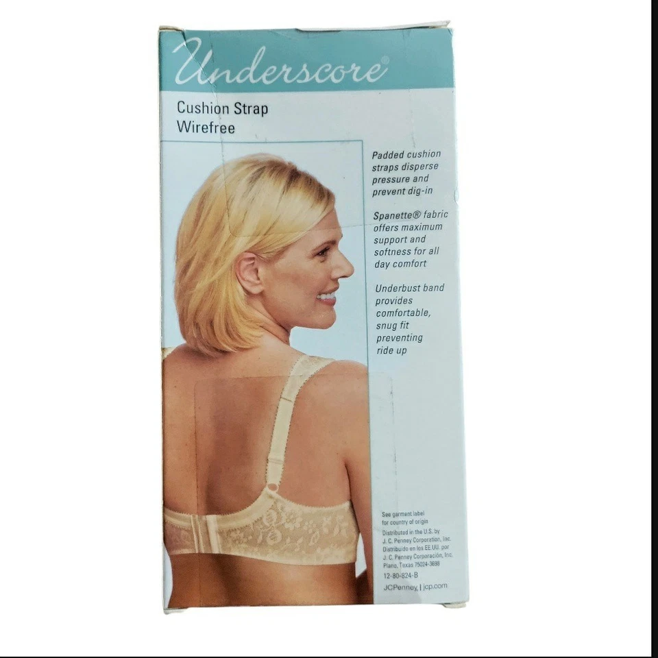 Sujetador sin aros con correa de cojín Underscore-#2788, Almond 38B Nuevo en caja Foto 2 de 4