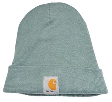 Carhartt Watch Beanie Youth OSFM Blue Acrylic Rib Knit Soft Logo Patch Winter