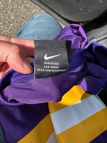 Vintage Nike LSU TIGERS HERREN XL #22 NCAA Fußball Trikot Lila Fournette Selten - Bild 5 von 7