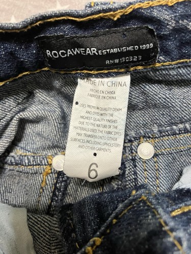RocaWear Shorts Boys 6 Blue Denim Relaxed Fit Hip Hop Embroidered Pockets Y2K🔥 - Picture 5 of 14