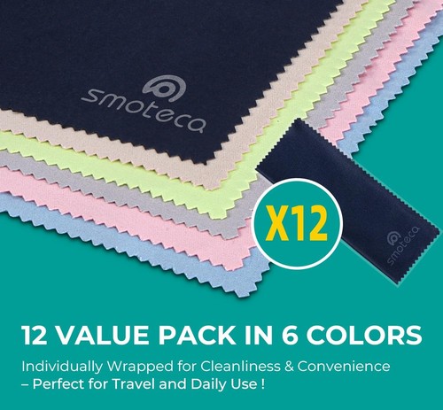 SmoTecQ 12 Pack Assorted Colors Microfiber Cleaning Cloths - 12 Pack, green - Picture 6 of 7