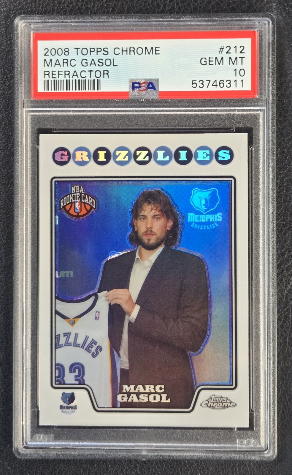 2008-09 Topps Chrome REFRACTOR #212 Marc Gasol ROOKIE RC PSA 10