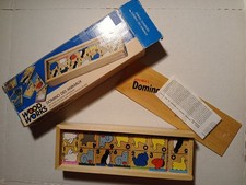 Vintage Wood Works Animal Dominoes w/ Wooden Case