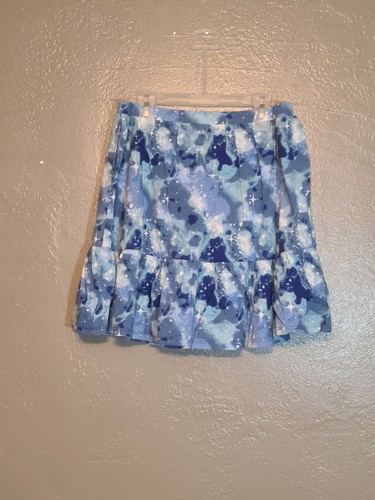 Lands' End Blue Floral Girls Tiered/Pleated Skort XL 14-16 NWOT Side Pockets - Picture 2 of 12