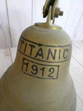 Vintage Brass Bell Ship Nautical Maritime Boat Decor Wall Mount TITANIC 1912