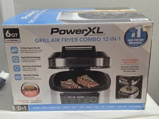 Power XL Grill Air Fryer Combo Plus 6 QT 12 In 1 Stainless Steel Nonstick Unused