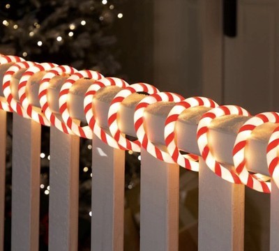 Joiedomi 40FT LED Candy Cane Rope Lights Waterproof Outdoor 360 LED