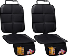 2 Pack Car Seat Protector for Child Seats Waterproof Anti Slip w Mesh Pockets