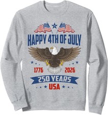 250 Years of Freedom 1776 US Flag 4 July Vintage Unisex Crewneck Sweatshirt