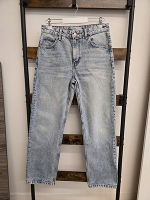 Bershka Baggy Wide Leg Low Rise Jeans Size 27 Fade Light Wash Casual 90s Casual