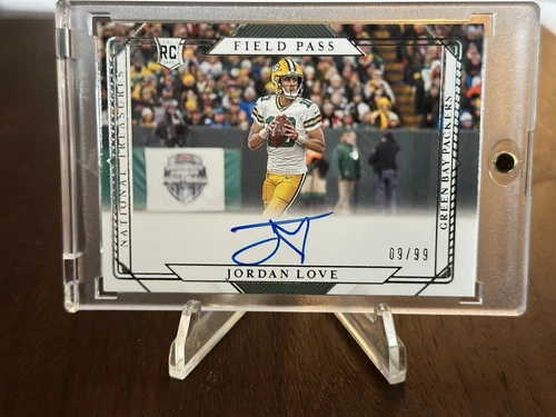 2020 National Treasures Jordan Love Field Pass Rookie Auto /99