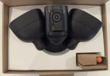 Ring Floodlight Cam Wired Pro 3D motion Bird's Eye View color night vision black