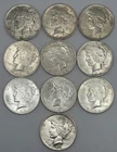 SILVER FEST! 10 BU/AU 1922 P Peace Dollars Silver Nice Luster! Some MS+ BID NOW!